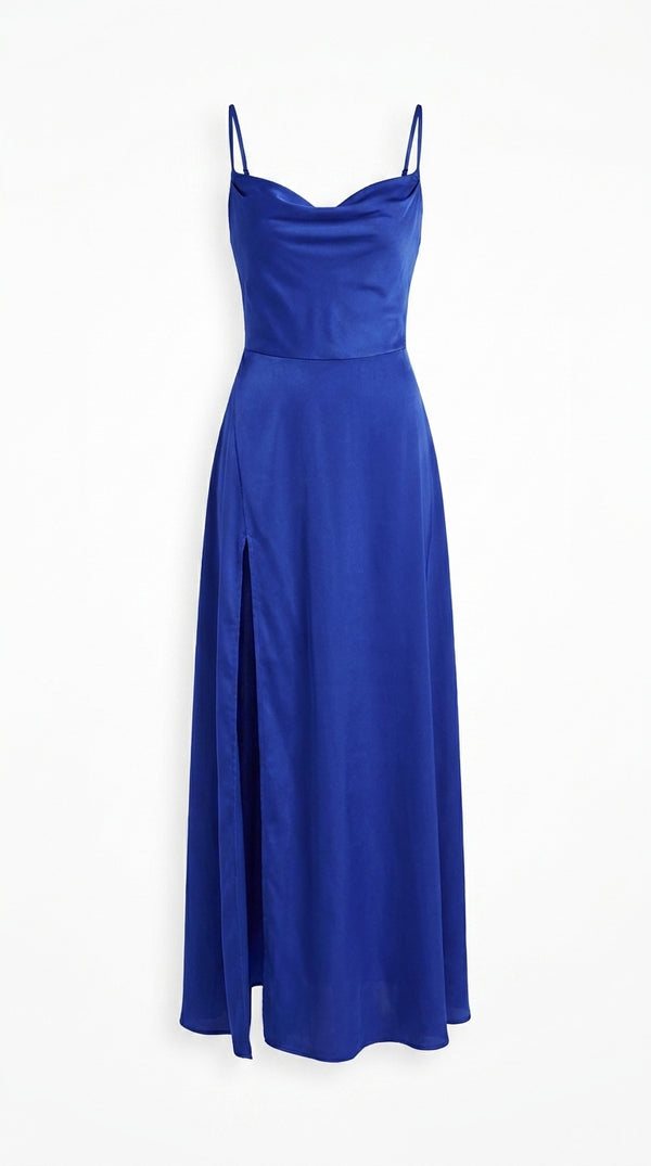 Women's sexy slim fit backless suspenders waist dress long dress