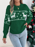 Christmas deer pattern lantern long-sleeved pullover sweater