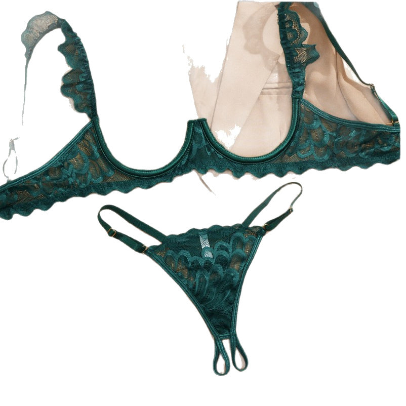 Open-Cup Open-Crotch Lace Bra Set