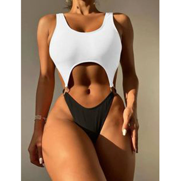 Colour-Block Two-Piece Bikini Set