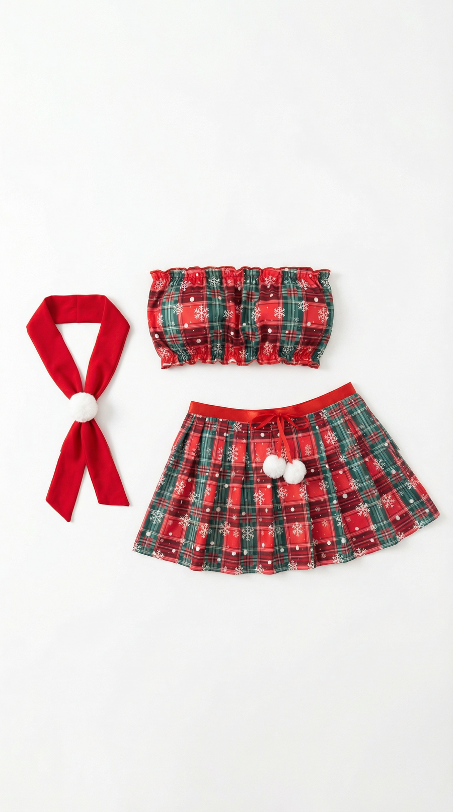 Christmas Red Mini Festive Bandeau Lingerie Set