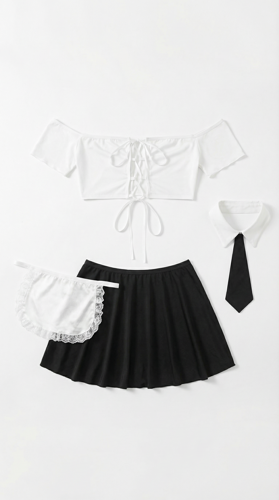Maid Lace Pleated Chic French Skirt