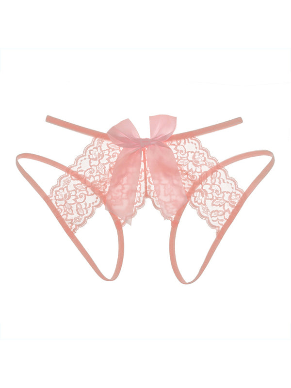 Pink Lace Bow Panties