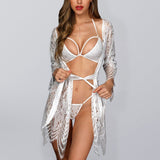 New Sexy Lingerie Sexy Wavy Women's Bathrobe Underwear Sexy Suit