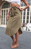 Women's Fashion Irregular Skirt Solid Color High Waist Skirt