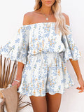 New splicing short-sleeved loose-fitting solid-color chiffon jumpsuit