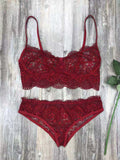 New lace sexy lingerie set solid color eyelash lace set