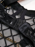 Mesh Fishnet Lace Lingerie with Chains Detailing