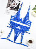 New embroidered bra retro decorative sexy push-up underwear set