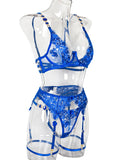 New embroidered bra retro decorative sexy push-up underwear set