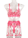 New embroidered bra retro decorative sexy push-up underwear set