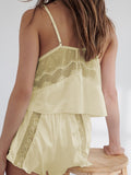 Women's New Sling Lace Pajamas Sexy Hollow Shorts Two-piece Home Clothes Set