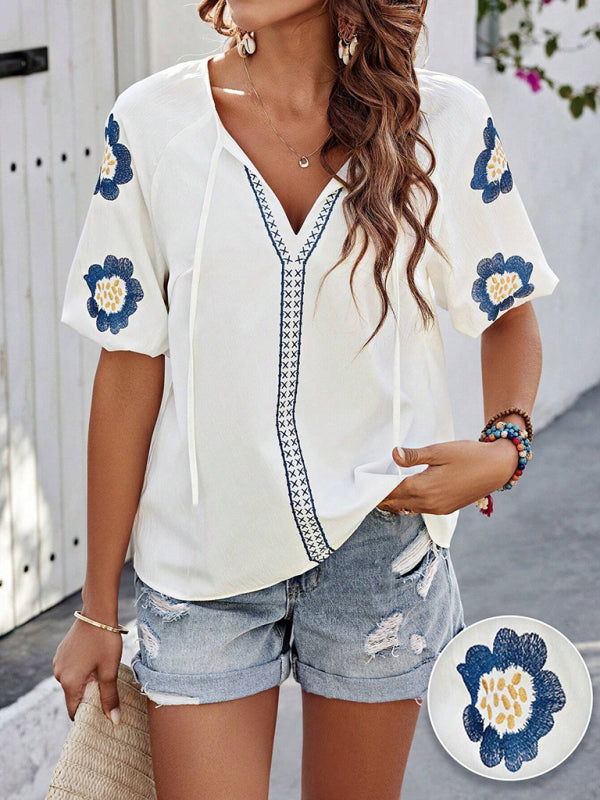 V-Neck Long-sleeved Shirt Camisole Top