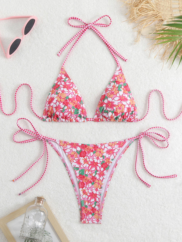 أزياء نسائية New style printed split bikini triangle lace sexy bikini | شوباهوليك