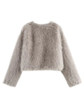 Women's faux fur cropped jacket