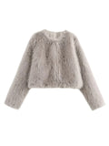 Women's faux fur cropped jacket