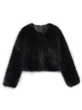 Women's faux fur cropped jacket