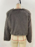 Women's faux fur cropped jacket