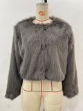 Women's faux fur cropped jacket