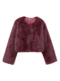 Women's faux fur cropped jacket
