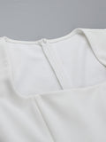 Short Sleeve Square Neck Vest A-Line Dress