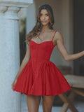 Sexy slim fit button design suspender tutu skirt