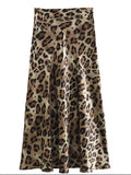 Leopard print two-tone hip skirt