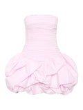 New style tube top high waist pleated design tutu dress