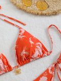 Floral print halterneck bikini