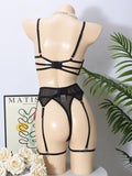 Love Heart Sticker Diamond Sexy Lingerie Set
