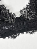 New lace see-through sexy heavy metal three-piece suit with leg ring