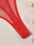 Fishnet Low Waist Adjustable Belt Comfortable See-Through Women's Sexy Panties