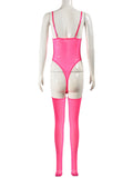 New sexy temptation mesh suspender dress set (including leg socks)
