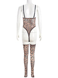 New sexy temptation mesh suspender dress set (including leg socks)