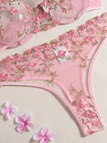 Flower Embroidery Sexy Lingerie Set