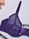 Mesh see-through handmade hot diamond sexy lingerie set