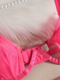 Mesh see-through handmade hot diamond sexy lingerie set