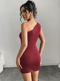 Women's oblique collar hip dress