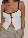 Contrast color camisole cropped top