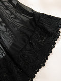 Lace stitching bow ribbon dress nightdress two-piece set