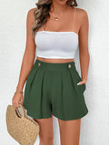 High Waist Wide Leg Casual Shorts with Pockets