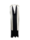 V-neck contrast sleeveless dress