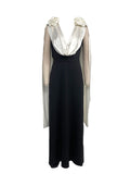 V-neck contrast sleeveless dress