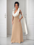 V-neck contrast sleeveless dress