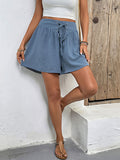 Solid color jacquard texture casual home loose elastic waist shorts