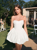 Women's Fishbone Tutu Tutu Birthday Dress Party White Fluffy Pumpkin Dress