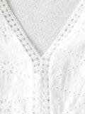 V-neck lace waist open dress