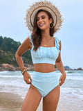 New swimsuit ruffled three-piece bikini