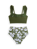 New style ruffled two piece bikini