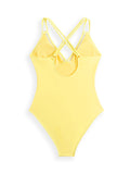 New solid color sling hollow one-piece swimsuit
